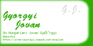gyorgyi jovan business card